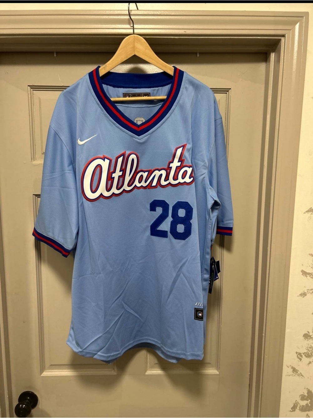 Nike Atlanta Braves City Connect Olson 2026  #28 Light Blue Baseball Jersey